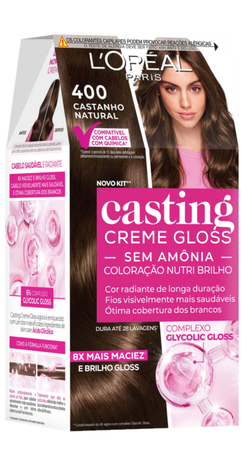 Casting Creme Gloss Glycolic Gloss 400 Castanho Natural